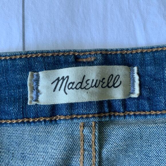 Madewell Jeans Womens 26 Curvy High Rise Drop Hem Medium Wash Distressed Blue - Picture 4 of 11